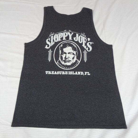 SLOPPY JOE'S TREASURE ISLAND FLORIDA HEMINGWAY GRAY MEDIUM TANK TOP SHIRT L223 - Picture 1 of 5